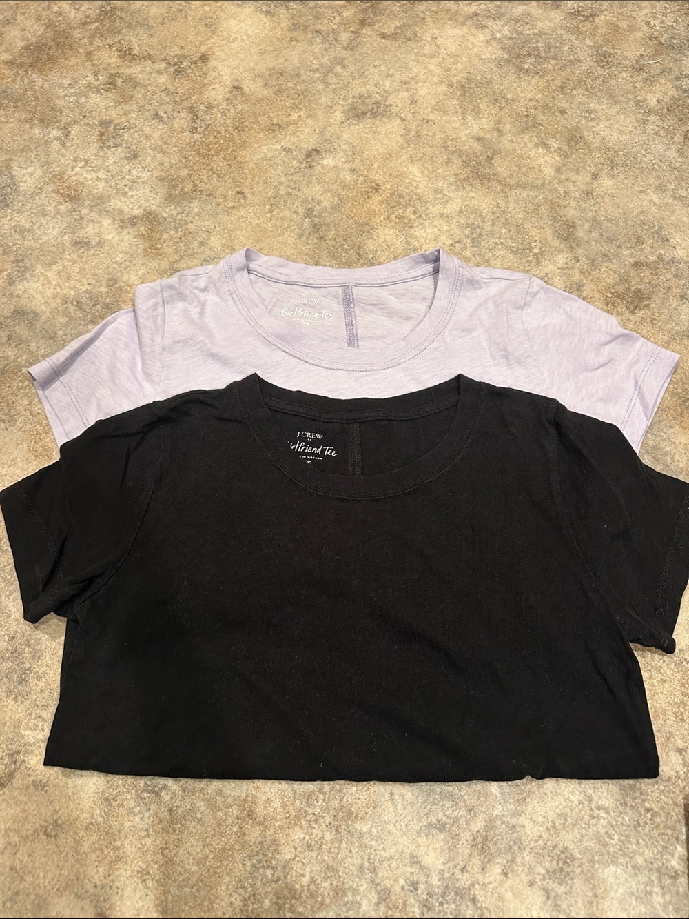 J.Crew Girlfriend Tee Short Sleeve in Black & lavender Size XS